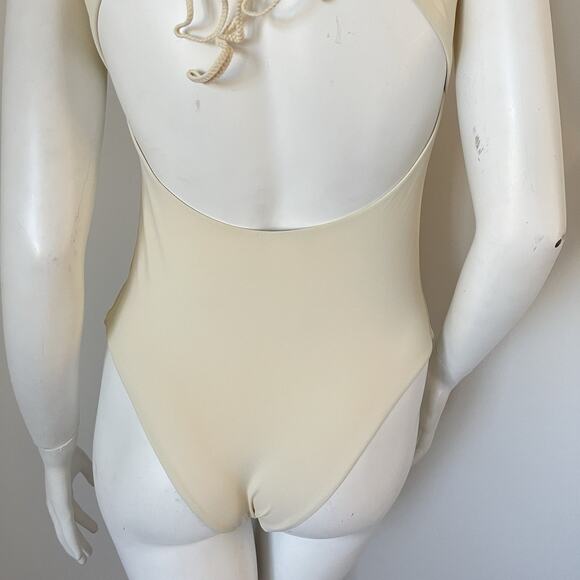 Zara 0167/030 Braided Strap One Piece Swimsuit Bathing Suit Size Small Cream - Picture 9 of 15